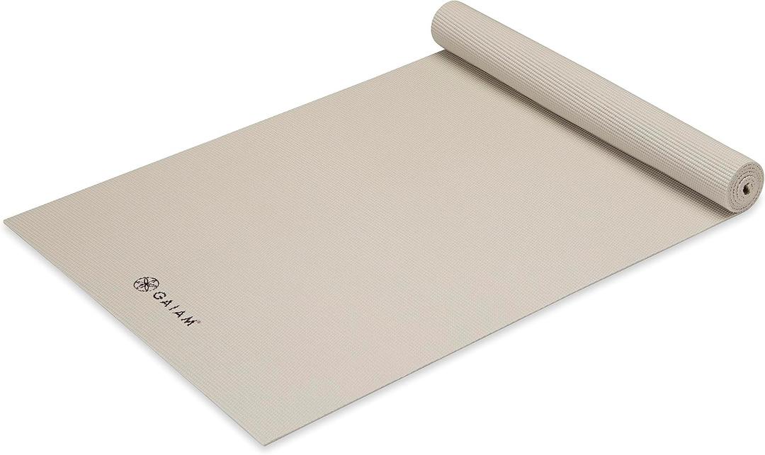 Gaiam Yoga Mat - Premium 5mm Solid Thick Non Slip Exercise & Fitness Mat for All Types of Yoga, Pilates & Floor Workouts (68" x 24" x 5mm) (Dovetail)