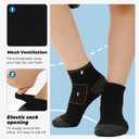 BAMBOO COOL Men's Ankle Socks Athletic Low Cut Heel Tab Cushioned Moisture Wicking, Running Arch Support Breathable, 6 Pack Black (Black, S)