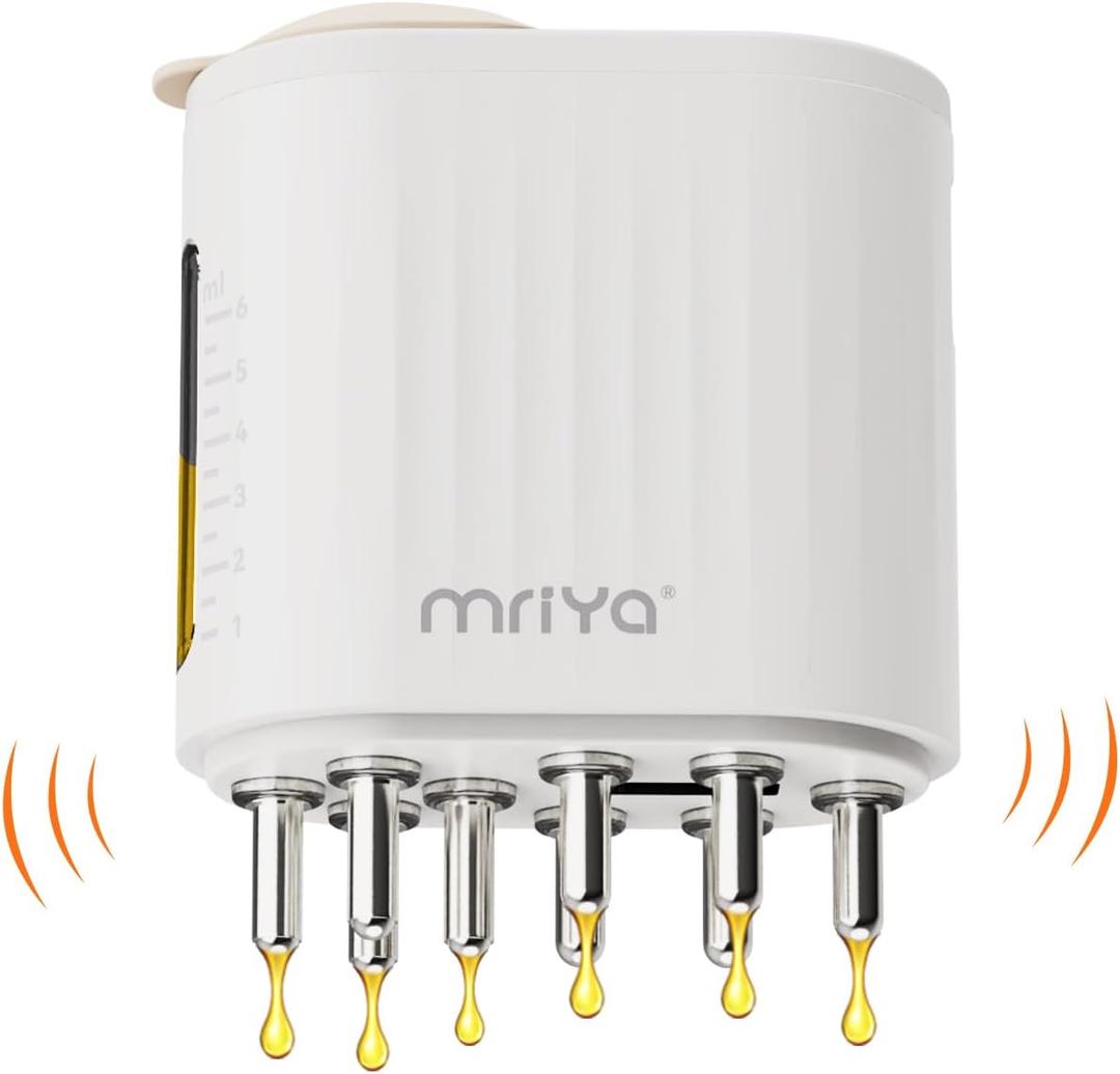 mriya Hair Oil Applicator Electric Scalp Oil Applicator, Hair Oiling Applicator, Oil Dispenser for Hair Growth, Scalp Massager Applicator Brush (White)