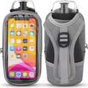Handheld Running Water Bottle (17oz) | Water Bottle Phone Holder | Secure Seal & Non-Slip Rubber Grip | Phone Holder for Running | Hydration Bottle | Running Water Bottle Hand (gray)