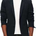 PJ PAUL JONES Men's Casual Knit Blazer Suit Jackets Two Button Lightweight Unlined Sport Coat (Large, Navy Blue)