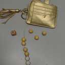 KNGITRYI Wallet Keychain Wristlet for Women,Slim RFID Credit Card Holder Purse Tassel Keychain Bangle Key Ring for Men Women