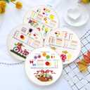 Afcancihe 4 Embroidery Kits, Cross Stitch Starter Kit for Beginners, Adult Needle Felting Tool, Comes with Printed Fabric, Embroidery Needle, Instructional Video, Craft Gift (Bringing Spring)