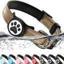 Airtag Dog Collar, Reflective Ultra-Durable Nylon Padded with QR Code Buckle & IP68 Waterproof Air Tag Holder Compatible for Apple AirTag, Comfortable for Dogs(Brown,S)