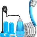 innhom Portable Shower Camping Shower Outdoor Camp Shower Pump, Electric Rechargeable Portable Camping Shower, Powered by Rechargeable Battery (blue-2 batteries)