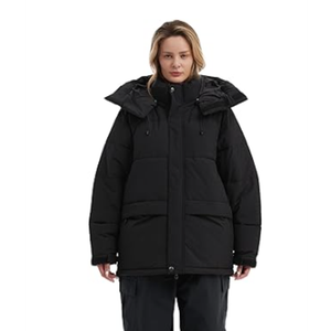 NOMADIKA Oversize Waterproof Ski Jacket Thick Snow Coats with Detachable Hood Winter Skiing Snowboard Jackets for Women Men (XL, Black)