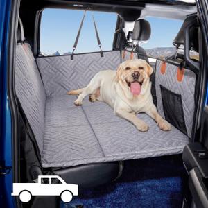 Dog Back Seat Extender - Non Inflatable Car Bed Mattress Pet Seat Covers for Trucks (Gray)