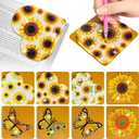 WIVICO 8 pcs Diamond Painting Bookmarks, DIY Diamond Art Kits for Adults, Book Corner - Protecting Bookmark Craft Supplies Kits for Book LoversSunflower