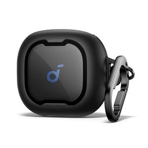 SURITCH for Soundcore Sport X20 Case Cover, Shockproof Bumper with Logo Visible Design Cases, Rugged Protective Covers for Anker Soundcore Sport X20 Earbuds with Carabiner & Cleaning Kit, Black