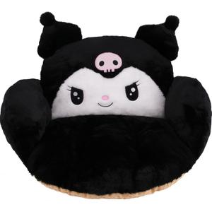 Juju Black Kawaii Cushion - Kawaii Room Decor - Seat Cushions for Office Chairs - Office Chair Cushions - Car Seat Cushion - Gaming Room Decor - Gaming Desk Accessories Floor Pillow (Black)