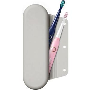 Silicone Electric Toothbrush Travel Case, Manual Toothbrush Travel Cover for Men and Women, Toothbrush Holder for Travel, Gym and More, Fits Most Manual and Electric Toothbrushes - Stone
