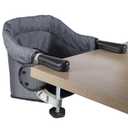 Hook On High Chair for Babies 6-36 Months | Secure & Portable Foldable Travel High Chair | Clip On Baby Feeding Seat with Non-Slip Aluminum Clamp, Detachable Washable Cover & Carry Bag (Grey)