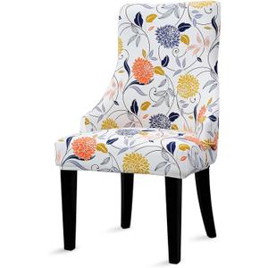 Liykimt Stretch Wingback Side Chair Slipcover-Accent Chair Cover Slipcover with Arm,Washable Upholstered Arm Dining Chair with Nailed Trim Protector for Dining Living Room Set of 1,Orange