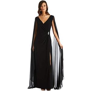 R&M Richards Women's Heavenly Grace Cape Gown, Black 8