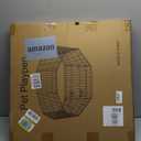 Dog Pen Pet Playpen Dog Fence Indoor Foldable Metal Wire Exercise Puppy Play Yard Pet Enclosure Indoor Outdoor 8 Panels 24 Inch with Bottom Pad/Top Cover (Black with top Cover)