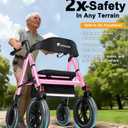 Heavy-Duty Walkers for Seniors with seat,450Lb Bariatric Rollator Walker