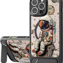 Bouvardia for iPhone 16 Pro Max Case - Multi-Scenario Kickstand & Cosmic Astronaut Pattern - Compatible with Magsafe - Aesthetic Cute Design for Women and Girls