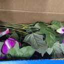 6 Bundles Artificial Petunias for Outdoors, UV Resistant Faux Silk Fake Flowers, Realistic Faux Plants for Spring Summer Decor, Garden, Planter, Front Door, Porch, Patio, Yard, Balcony, Home