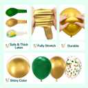 137Pcs Green and Gold Balloons Garland Arch Kit with Stars - 5 10 12 18 inch Dark Green Gold Confetti Latex Balloons for Birthday Baby Shower Emerald Green Jungle Party Decorations