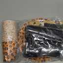 Oudain 162 Pcs Cheetah Party Decorations Leopard Print Tableware Safari Animal Jungle Party Supplies Includes Tablecloth Plates Napkins Cups Forks Knives Spoons for Baby Shower Birthday (Hot Pink)