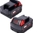 2 Pack 5.0Ah 18V Replacement Batteries for Milwaukee M18 Battery Lithium-ion Compatible with Original Battery 48-11-1850 48-11-1852 48-11-1840 48-11-1812 48-11-1860 48-11-1890 and 18V Original Charger