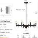 Black and Gold Modern Chandelier, Farmhouse Chandeliers for Dining Room Lighting Fixtures, Metal Hanging Pendant Light for Kitchen, Foyer, Bedroom, Living Room, Staircase, Entryway, 8-Light