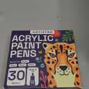 ARTISTRO 30 Acrylic Paint Markers Medium Tip- Easy for All Ages & Levels Acrylic Paint Pens for Fabric, Rocks, Paper, Wood, Canvas, Glass, DIY