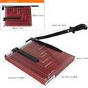 B4 Paper Cutter Paper Slicer with Safety Guard and Blade Lock Paper Trimmer Guillotine Heavy Duty Metal Base 15" Cutting Length Guillotine Paper Cutter for Office Home School(Red)
