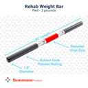 Sammons Preston Rehab Weight Bar, Weighted, Exercise, Training, 3 lb, Red