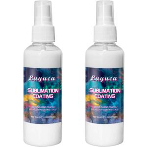 Sublimation Spray, 2PC 100ML Sublimation Coating Spray for Cotton Shirts, Canva Coating Liquid, Quick Dry, Super Adhesion, Waterproof, High Gloss