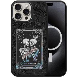 DAIZAG Case for iPhone 16 Pro Max, [Durable Shockproof Protective Magnetic Cover] [Compatible with MagSafe],The Lovers Moon Sun  Card Colorful