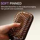 Paddle Wooden Hair Brush, Smooth & Polish Dual Bristle Detangler, Shine & Frizz Control, Nylon Bristles with Cushioned Pad for Scalp Massage, Hair Care Tool for All Hair Types