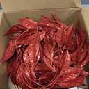 3 Pcs 6FT Christmas Garland Red Glittered Artificial Magnolia Leaves for Mantle Christmas Tree Decorations Indoor Outdoor Hanging Garland Ornaments Garden Door Wall Window Stair Holiday Home Decor