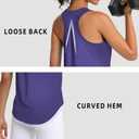 2 x Women's Workout Tank Tops Woman Sleeveless Loose Fit Gym Tops Athletic Shirts Racerback Quick Dry UPF 50+ (Purple, L)