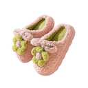 WYIKE Women's Adult Warm Plush Flowers Slippers Cute House Slippers for Women Indoor Size 40-41