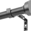 Rustic Curtain Rod, Industrial Curtain Rods for Windows 48 to 86 Inches, Blackout Wrap Around Curtain Rod, for Indoor and Outdoor, Simple Modern Design, 30 to 86 Inches, Grey