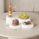 Forpaprepp 6 Pack Buffet Risers, Food Risers for Buffet Table, Reusable Foldable Display Risers for Party Catering Dessert Collectibles Wedding, Birthday Decor with Acrylic Plates(White)