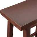 Amazon Basics Solid Wood Saddle-Seat Counter Height Bar Stools for Kitchen Island and Home Bar with Footrest, 29-Inch Height, Walnut, Set of 2