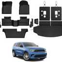 JOULARISE Floor Mats Set for 2016-2026 Dodge Durango (Only for 7 Seats with Bench Seats), All Weather TPE Backrest Mat Trunk Mat Cargo Liner Door Sill Guards Accessories (7 Seats Floor Mats Set)