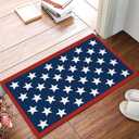 Door Mat for Bedroom Decor, Independence Day 4th of July Patriotic American Flag Floor Mats, Holiday Rugs for Living Room, Absorbent Non-Slip Bathroom Rugs Home Decor Kitchen Mat Area Rug 16 x24