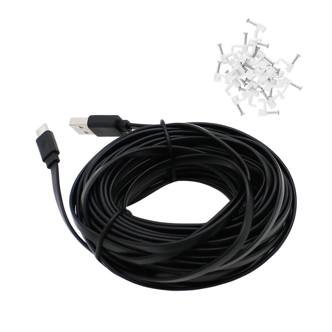 PDEEY USB C Extension Cable 25 FT for Outdoor Camera, Waterproof Charger Cord
