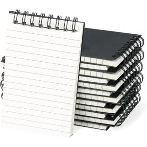 wavamawa 24 Pack Pocket Notebooks, 3x5 inch Small Notepads, Mini Spiral Notebook, Little Pocket Size, Lined College Ruled Paper, Memo Note Pads for Home, Office, School, Travel (Black)
