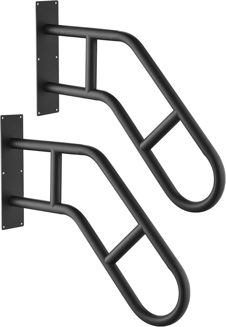 Hand Rails for Outdoor Steps,Hand Rails for Elderly, Porch Railing & Deck Hand Rail Wall Mount Stair Hand Grab Bars, U-Shape Safety Handle for Garage, Porch, Garden 2Pack
