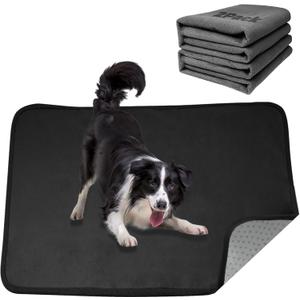Storystore Reusable Pee Pads for Dogs, Washable, Anti-Slip and Fast Absorbent Dog Mat 2 Pack - Whelping Pad for Training, Puppy Playpen for Incontinence, Housebreak, Crate(72"*72"), Gray