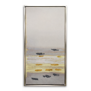 Framed Neutral Abstract Art, Acrylic Painting Abstract, Oil Painting Canvas, Textured Wall Art Canvas (Gold)