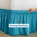 Entisn Teal Adjustable Bed Skirt for Full & Queen Size Bed - with 14 Inch Tailored Drop, Wrap Around Bed Skirts with Adjustable Elastic Belt for Easy Fitting - Wrinkle & Fade Resistant, Blue