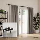 Umbra Cappa Double Curtain Rod, Includes 2 Matching Finials, Brackets & Hardware, 66 to 120-Inch, Black