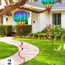2PCS Giant Rainbow Hot Air Balloon Wind Spinners 14" W x 59" H Large Multicolor Whirligig Wind Spinner Hanging Ornaments for Yard Garden Lawn Outdoor Decorations