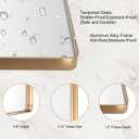 LOAAO 24X36 Gold Bathroom Mirror, Rounded Rectangle Gold Frame Mirror, Brushed Gold Bathroom Vanity Mirror Wall-Mounted, Anti-Rust, Hangs Horizontally or Vertically