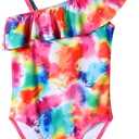 Girls One Piece Swimsuit, Quick Dry Cute Bathing Suit for Kids, Comfortable Swimwear for Beach for 5-12 Years